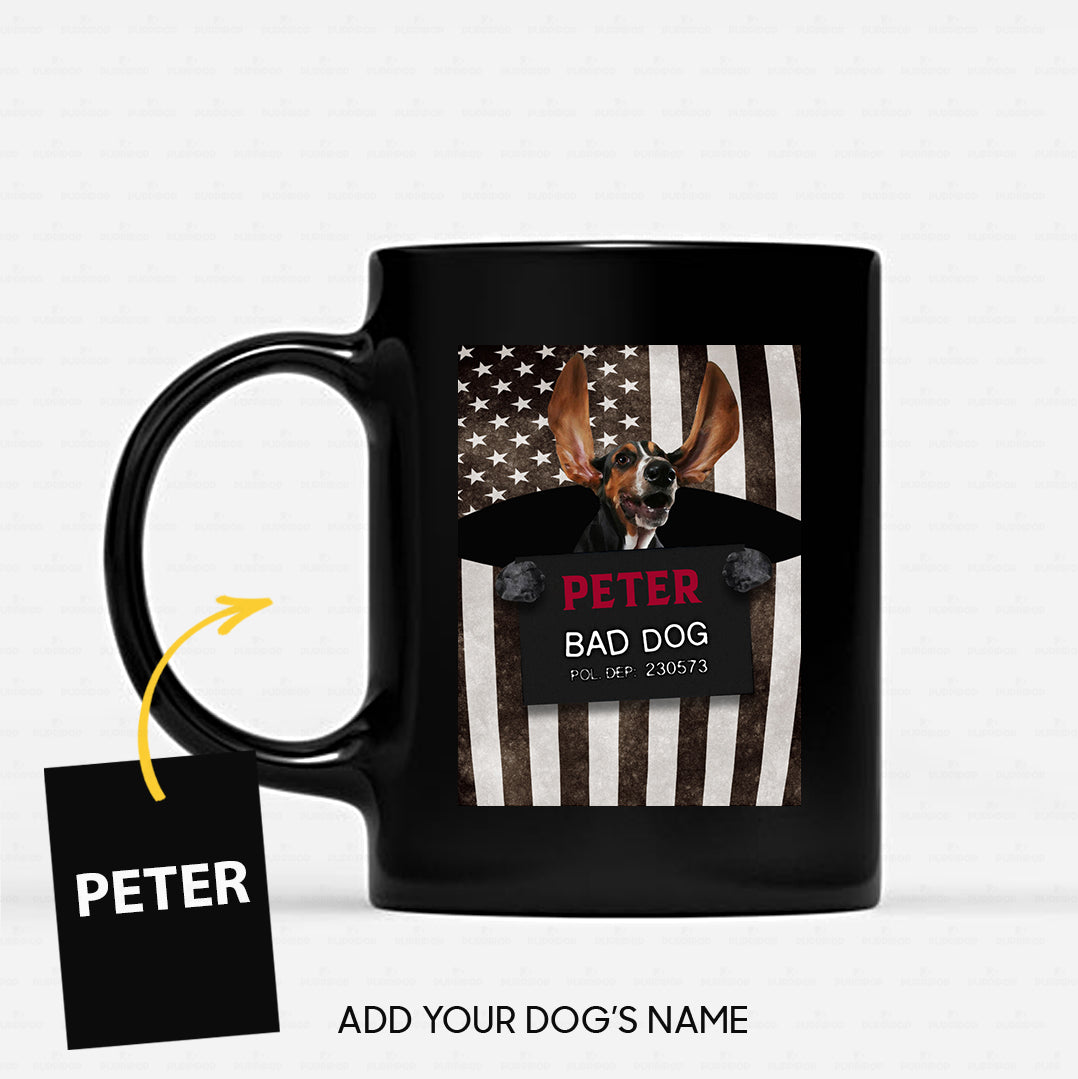 Personalized Dog Gift Idea - Bad Long Big Ears Dog For Dog Lovers - Black Mug