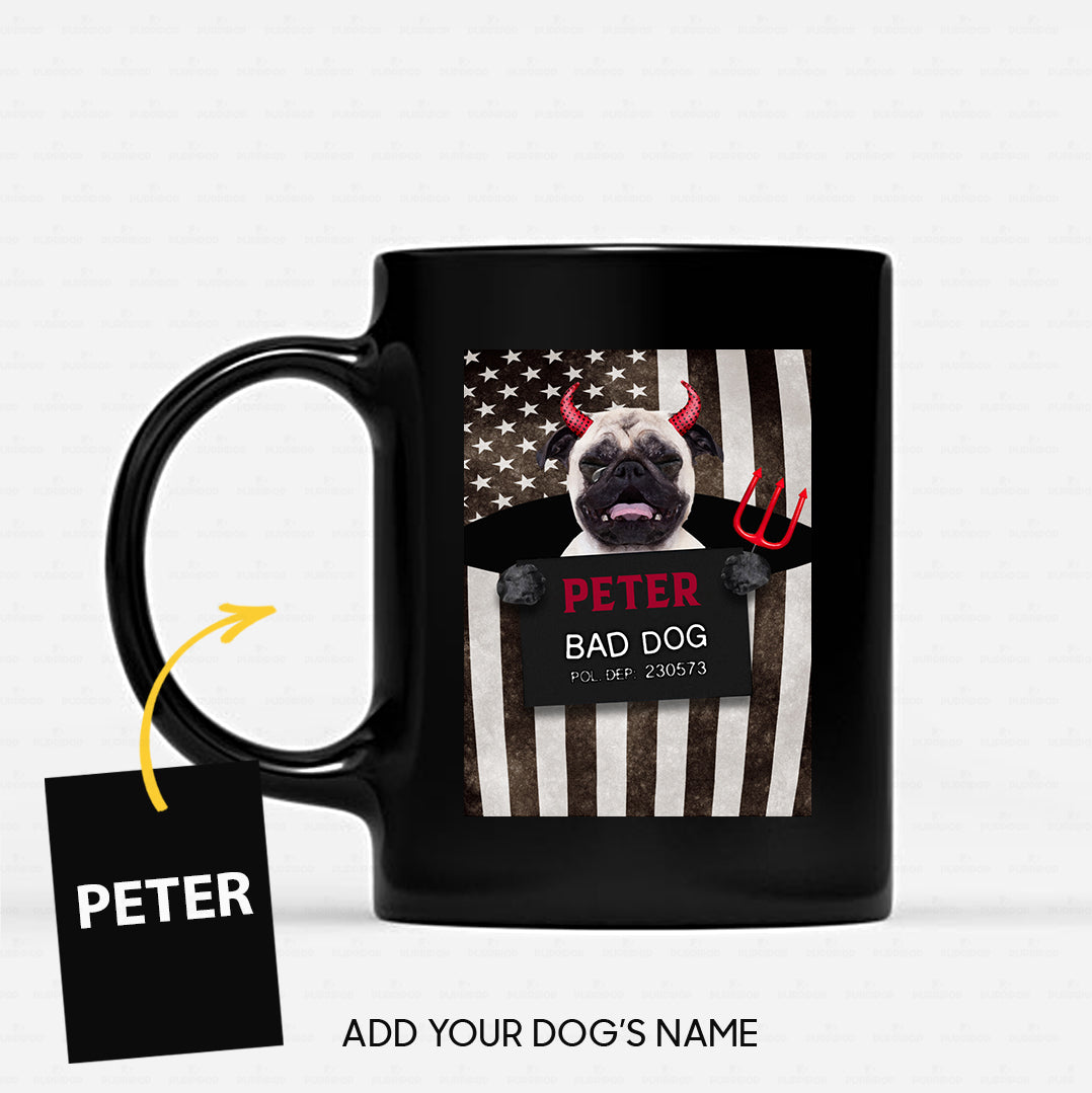 Personalized Dog Gift Idea - Bad Evil Pug For Dog Lovers - Black Mug