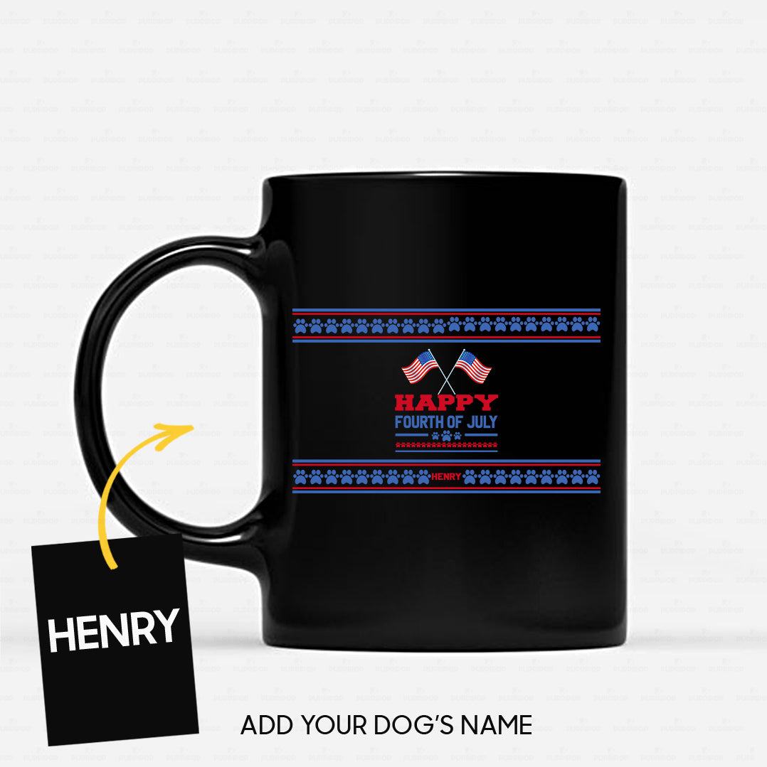 Personalized Dog Gift Idea - Happy 4th Of July For Dog Lovers - Black Mug
