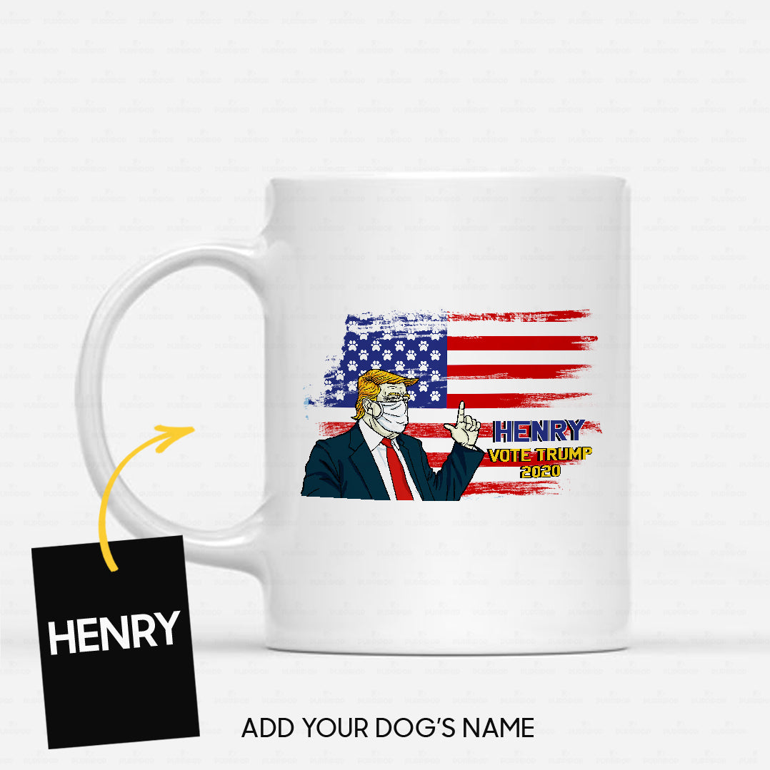 Personalized Dog Gift Idea - Vote For Trump Wearing Vest And Mask 2020 For Dog Lovers - White Mug