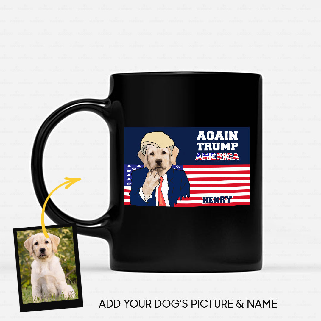 Personalized Dog Gift Idea - Vote For Trump Again 2020 For Dog Lovers - Black Mug