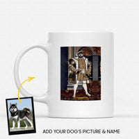 Thumbnail for Personalized Dog Gift Idea - Royal Dog's Portrait 54 For Dog Lovers - White Mug