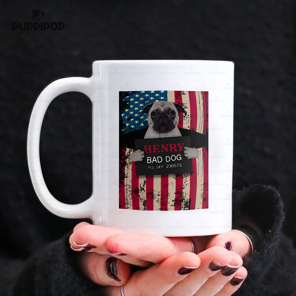 Personalized Dog Gift Idea - Pug The Bad Dog For Dog Lovers - White Mug