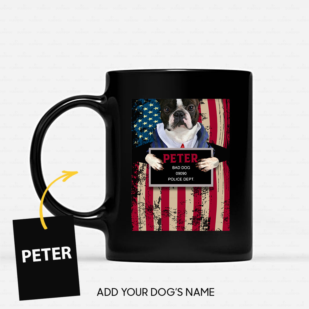 Personalized Dog Gift Idea - Frenchie The Bad Dog Police Dept For Dog Lovers - Black Mug