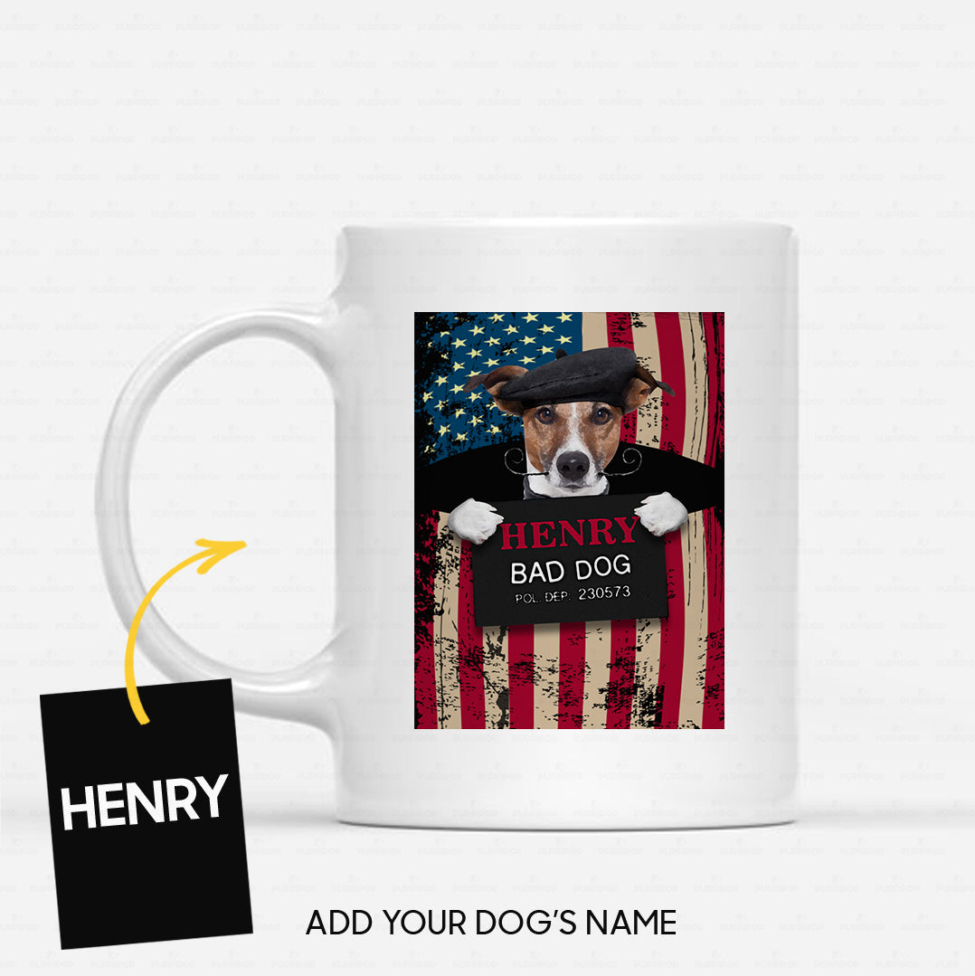 Personalized Dog Gift Idea - Bad Dog Wearing Artist Hat For Dog Lovers - White Mug