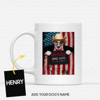 Thumbnail for Personalized Dog Gift Idea - Bad Dog Wearing Cowboy Hat For Dog Lovers - White Mug