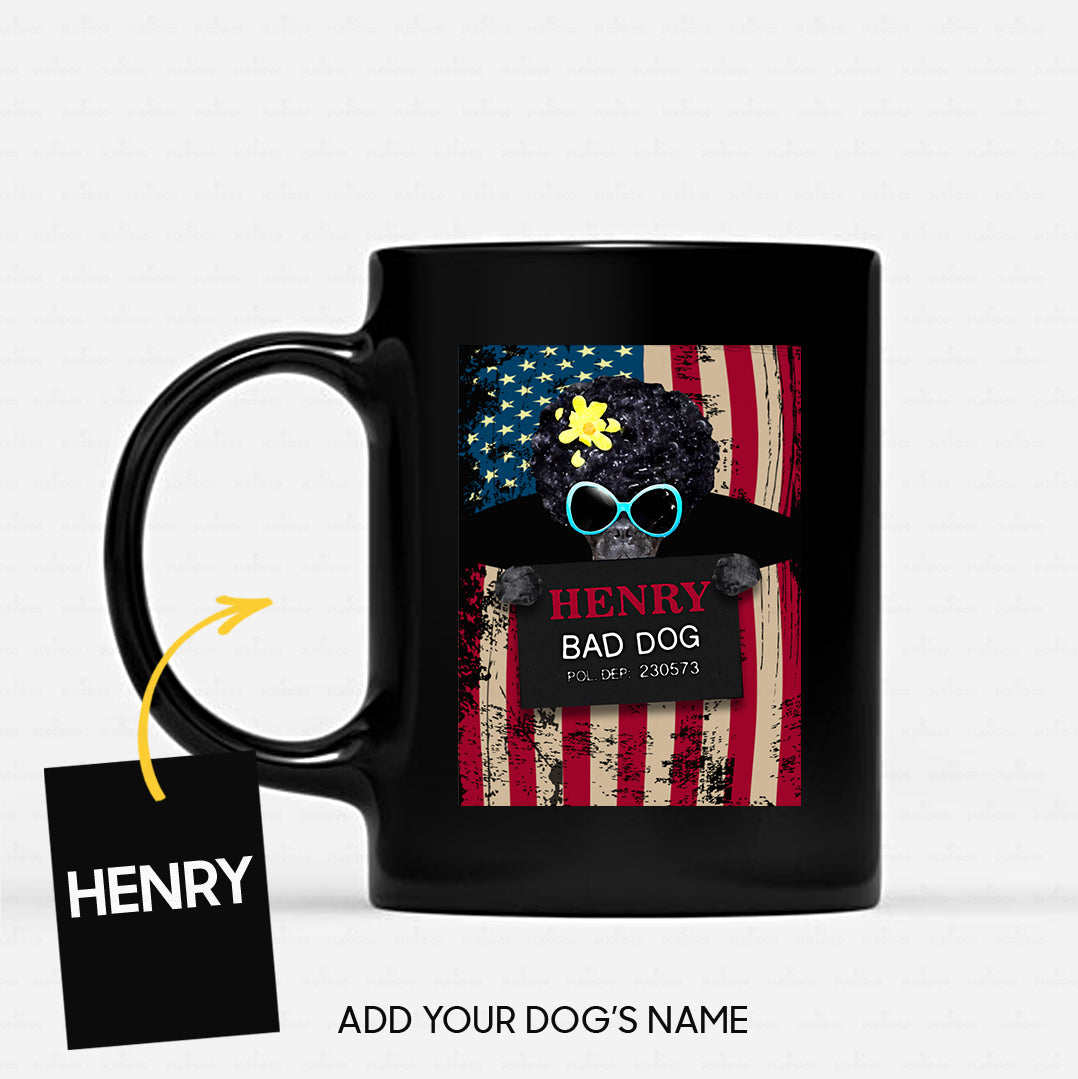 Personalized Dog Gift Idea - Bad Dog With Curly Hair For Dog Lovers - Black Mug