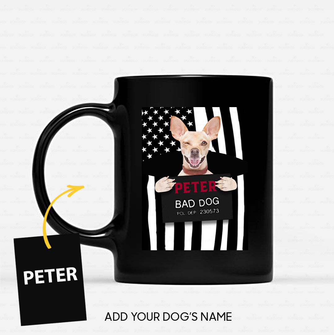 Personalized Dog Gift Idea - Bad Dog Winking Eye For Dog Lovers - Black Mug