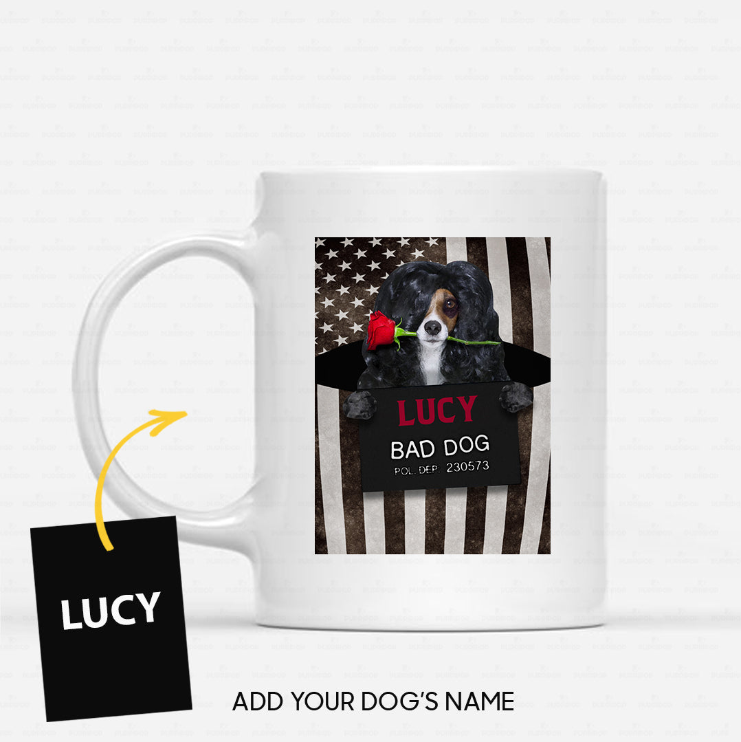 Personalized Dog Gift Idea - Bad Long Hair Dog With Rose For Dog Lovers - White Mug