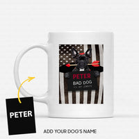 Thumbnail for Personalized Dog Gift Idea - Bad Black Dog With Arrow For Dog Lovers - White Mug