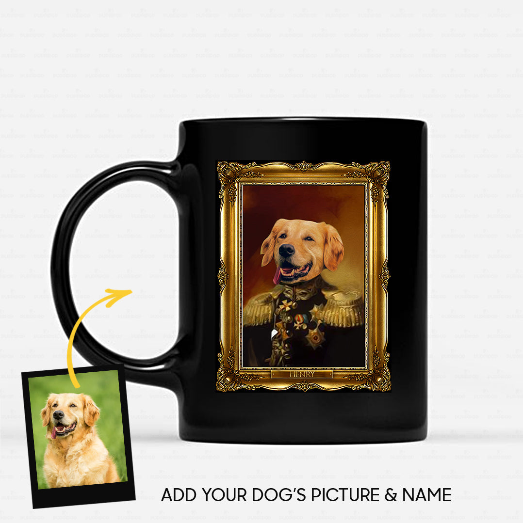 Personalized Dog Gift Idea - Royal Dog's Portrait 2 For Dog Lovers - Black Mug