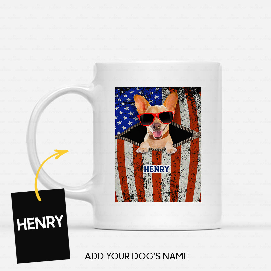 Personalized Dog Gift Idea - Dog Open Mouth Wearing Red Glasses For Dog Lovers - White Mug