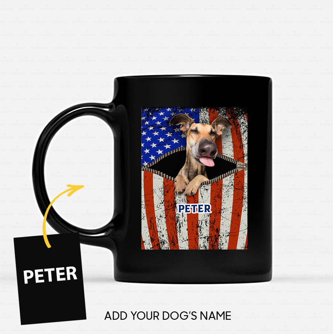 Personalized Dog Gift Idea - Dog Mowing For Dog Lovers - Black Mug