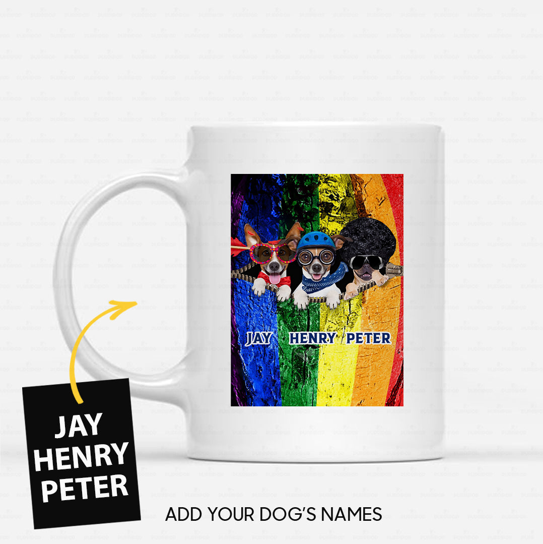 Personalized Dog Gift Idea - Arrow Dog, Blue Helmet Dog And Disco Dog For Dog Lovers - White Mug