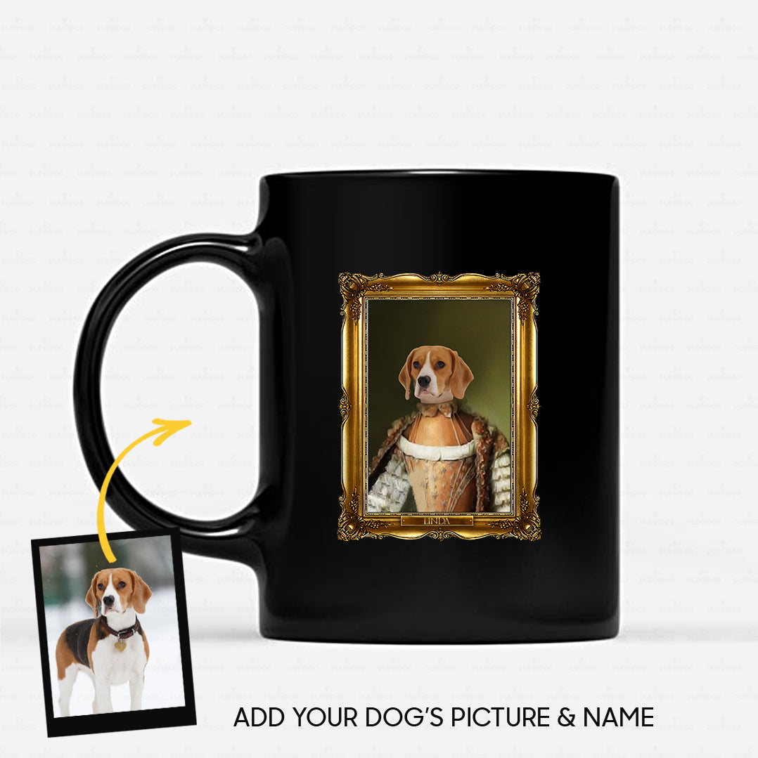 Personalized Dog Gift Idea - Royal Dog's Portrait 37 For Dog Lovers - Black Mug