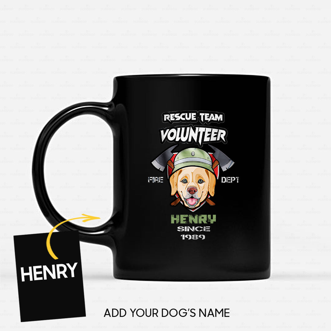 Personalized Dog Gift Idea - We Are Rescue Team Volunteer Fire Dept Since 1989 For Dog Lovers - Black Mug