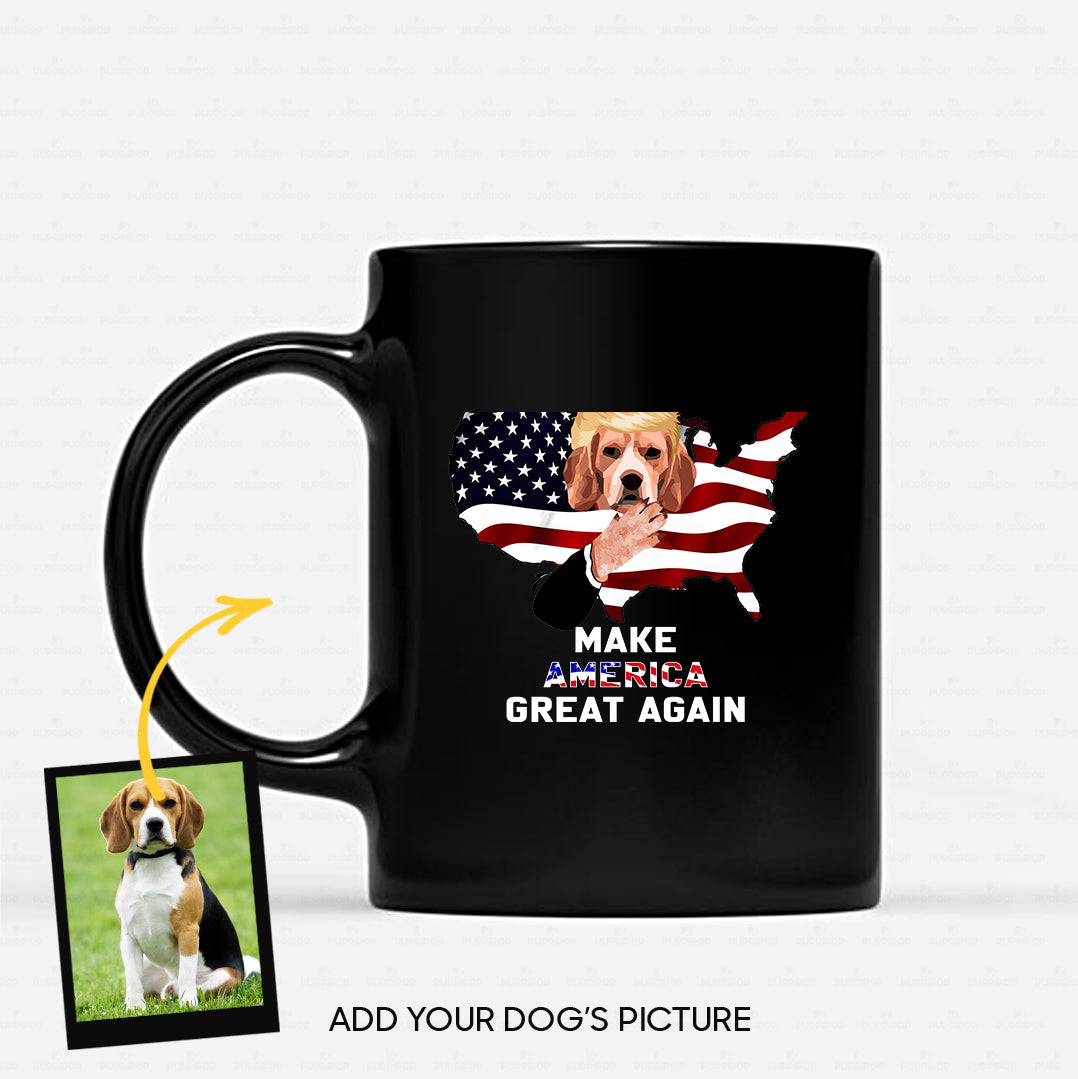 Personalized Dog Gift Idea - Make America Great Again With Dog President For Dog Lovers - Black Mug