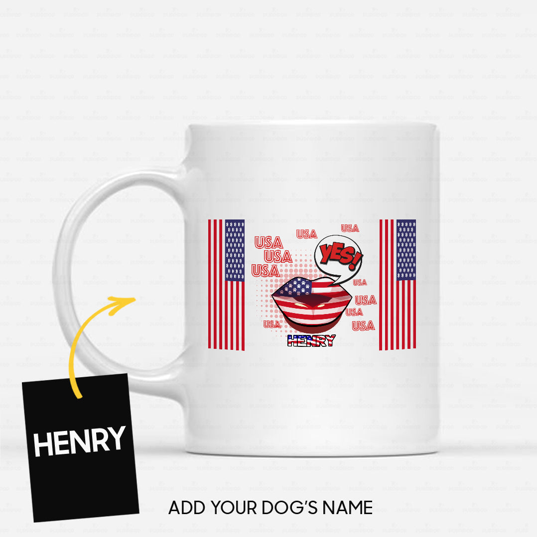 Personalized Dog Gift Idea - America Let's Say Yes For Dog Lovers - White Mug