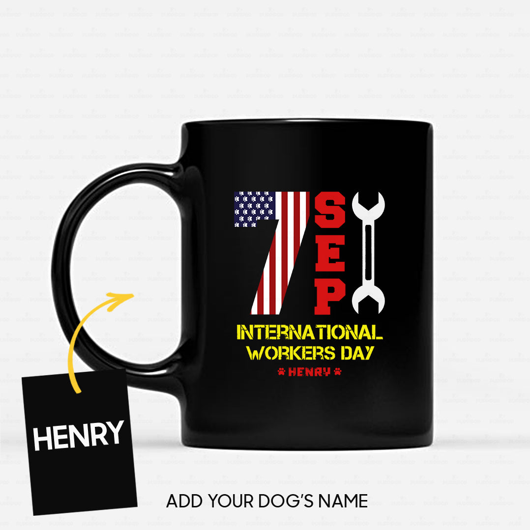 Personalized Dog Gift Idea - International Workers Day For Dog Lovers - Black Mug