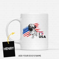 Thumbnail for Personalized Dog Gift Idea - Pug Love USA For Dog Lovers - White Mug
