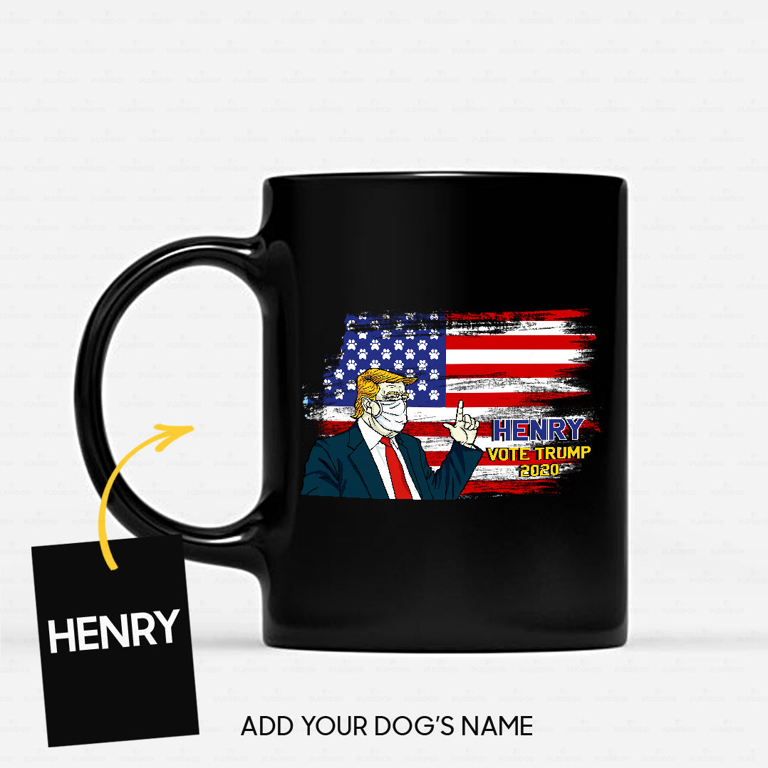 Personalized Dog Gift Idea - Vote For Trump Wearing Vest And Mask 2020 For Dog Lovers - Black Mug