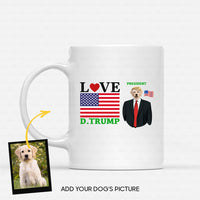 Thumbnail for Personalized Dog Gift Idea - Love President D.Trump For Dog Lovers - White Mug