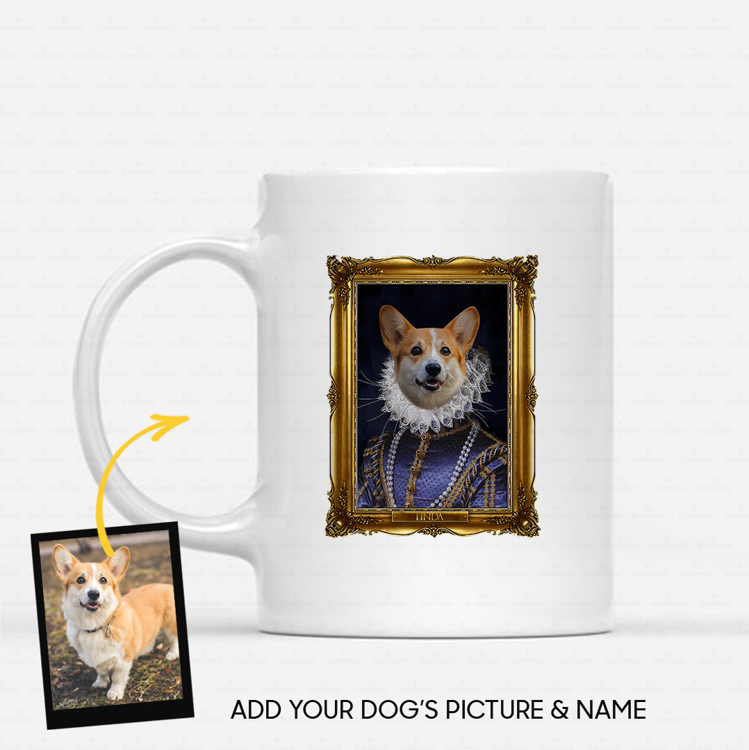 Personalized Gift Idea - Royal Dog's Portrait For Dog Lover 1 - White Mug