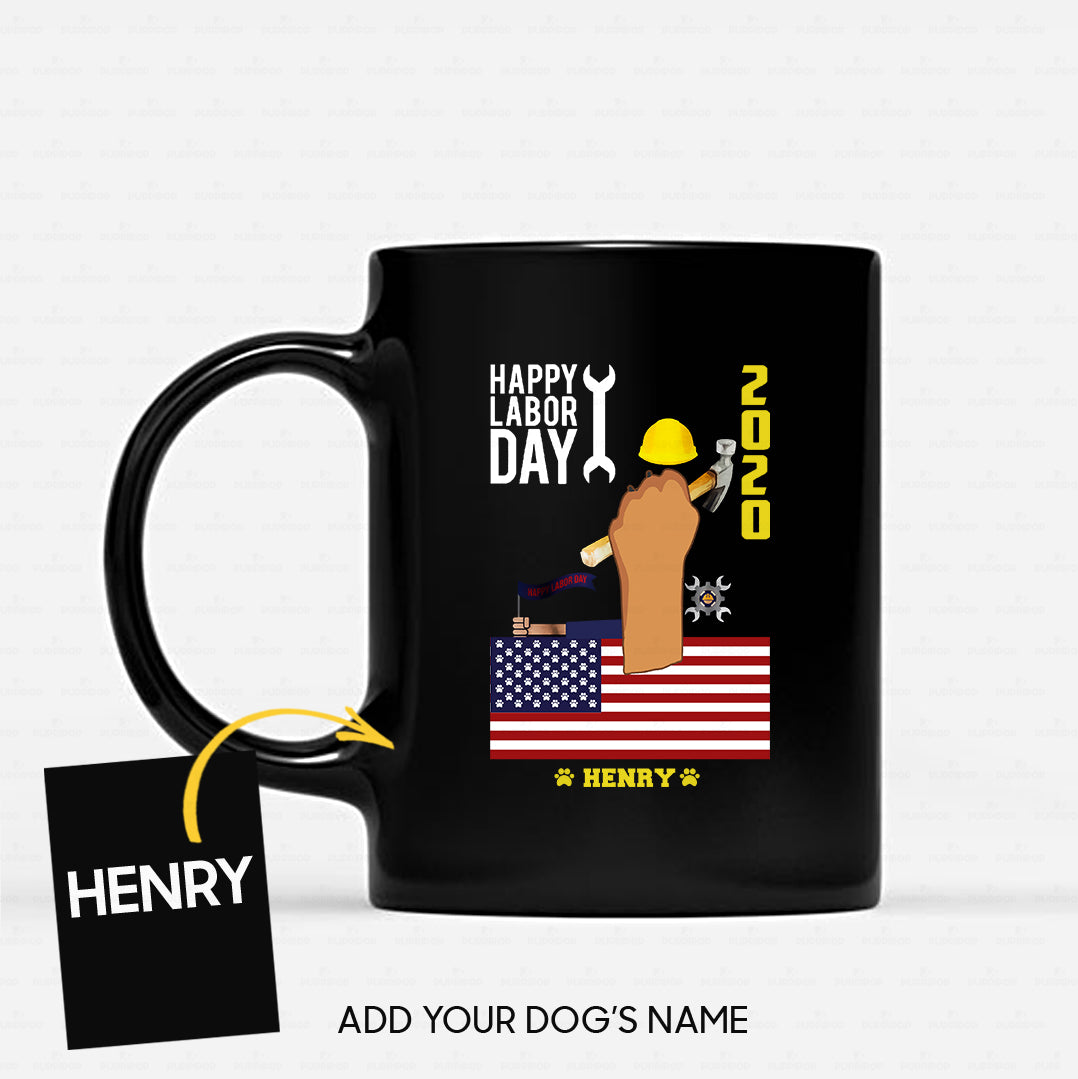 Personalized Dog Gift Idea - Happy Labor Day 2020 For Dog Lovers - Black Mug