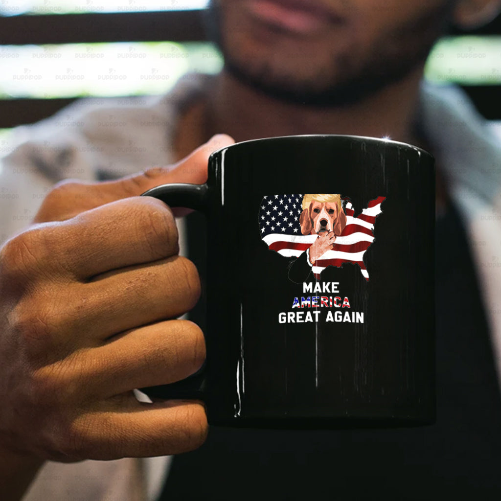 Personalized Dog Gift Idea - Make America Great Again With Dog President For Dog Lovers - Black Mug