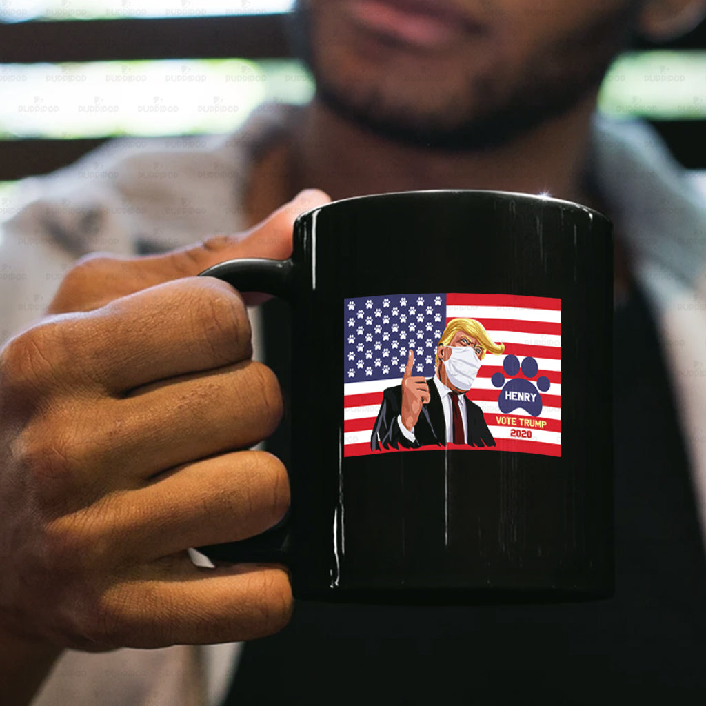 Personalized Dog Gift Idea - Vote Trump 2020 For Dog Lovers - Black Mug