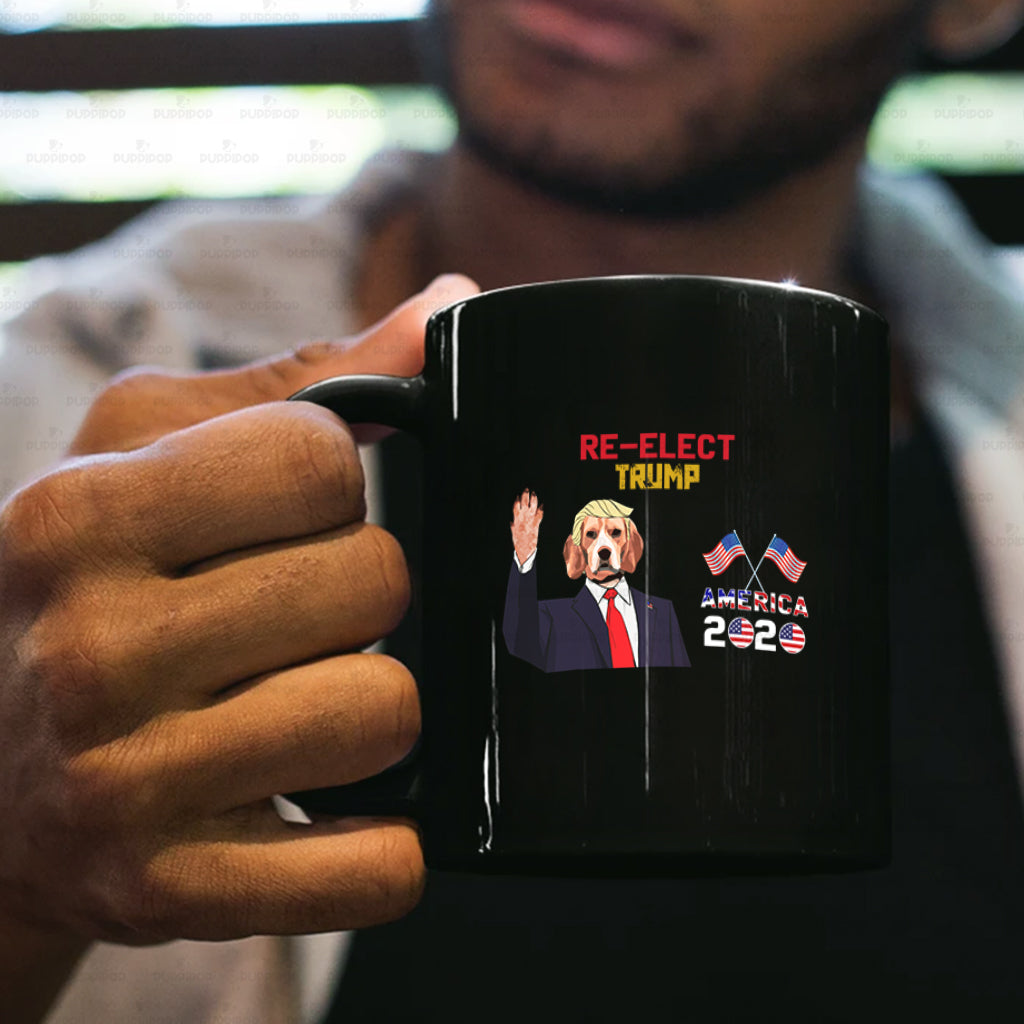 Personalized Dog Gift Idea - Re-Elect Trump 2020 For Dog Lovers - Black Mug