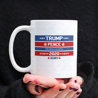 Thumbnail for Personalized Dog Gift Idea - Trump Pence Make America Evan Genater 2020 For Dog Lovers - White Mug