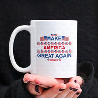Thumbnail for Personalized Dog Gift Idea - Make America Great Again With Paws And Flags For Dog Lovers - White Mug