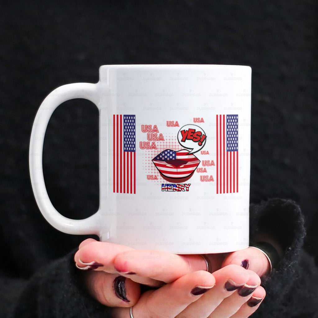 Personalized Dog Gift Idea - America Let's Say Yes For Dog Lovers - White Mug