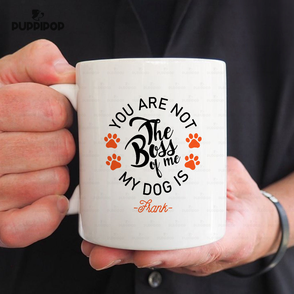 Personalized Dog Gift Idea - The Boss Of Me Orange Paws For Dog Lovers - White Mug