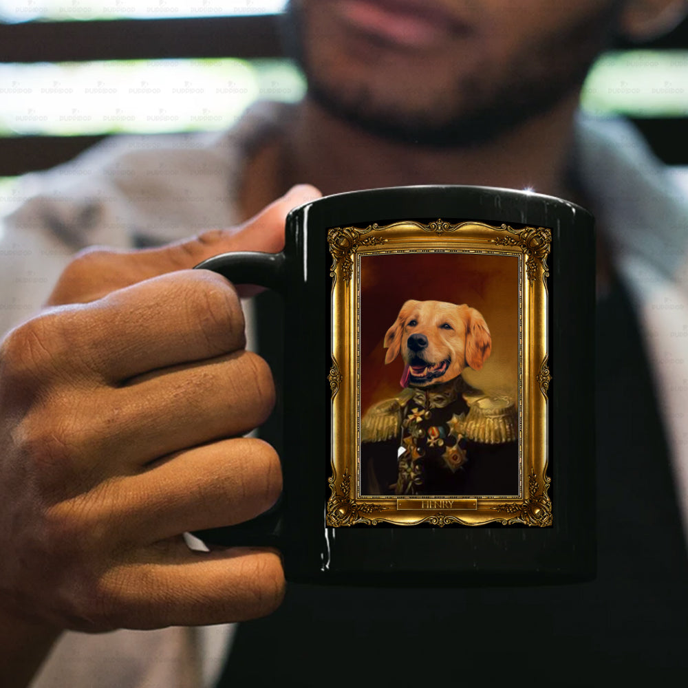 Personalized Dog Gift Idea - Royal Dog's Portrait 2 For Dog Lovers - Black Mug