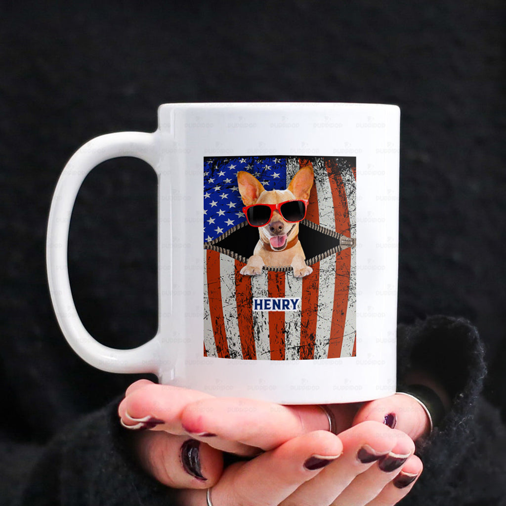 Personalized Dog Gift Idea - Dog Open Mouth Wearing Red Glasses For Dog Lovers - White Mug