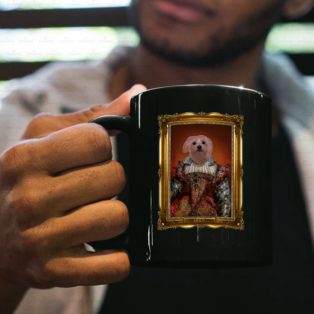 Personalized Dog Gift Idea - Royal Dog's Portrait 33 For Dog Lovers - Black Mug