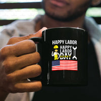 Thumbnail for Personalized Dog Gift Idea - Happy Labor Happy Labour Day For Dog Lovers - Black Mug