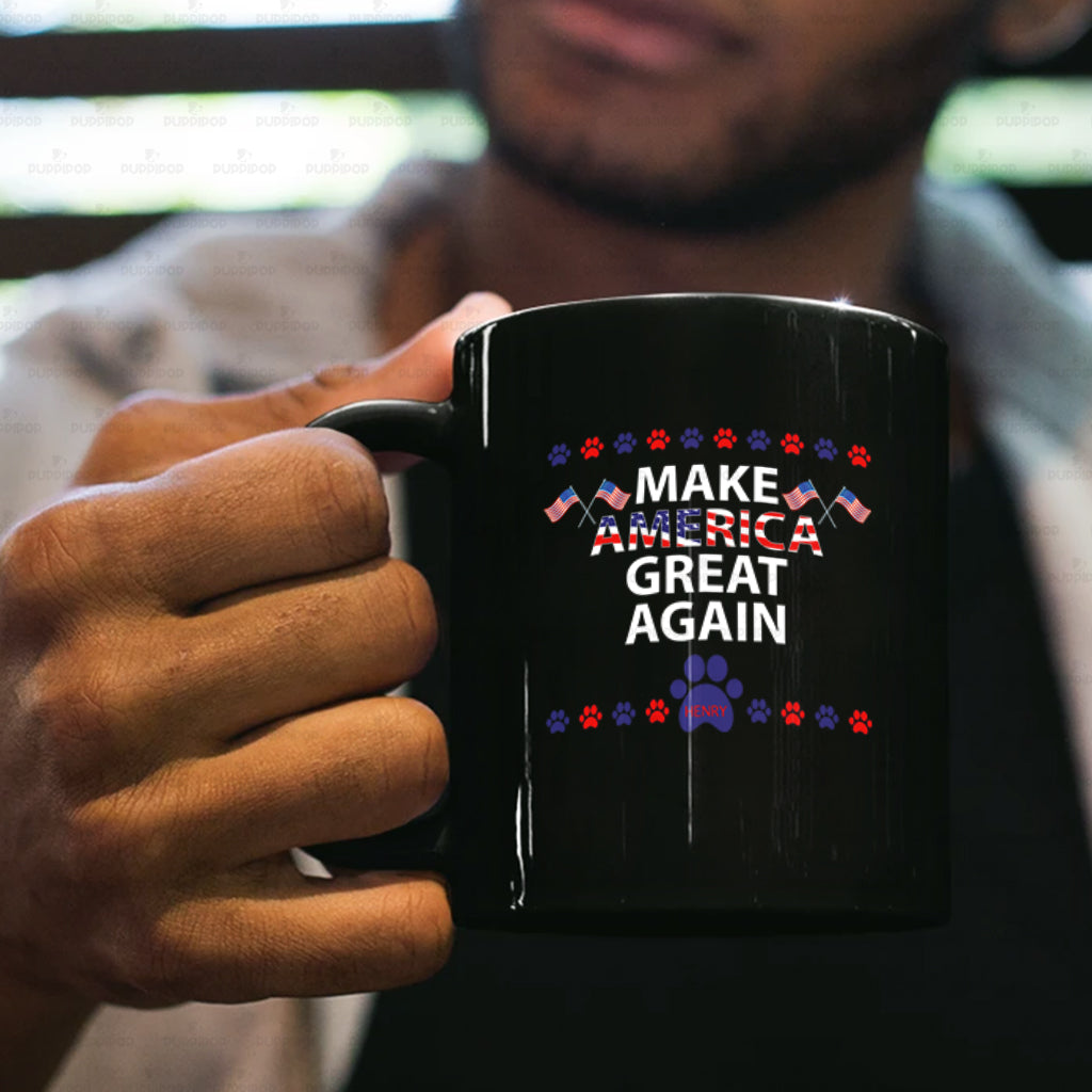 Personalized Dog Gift Idea - Let's Make America Great Again For Dog Lovers - Black Mug