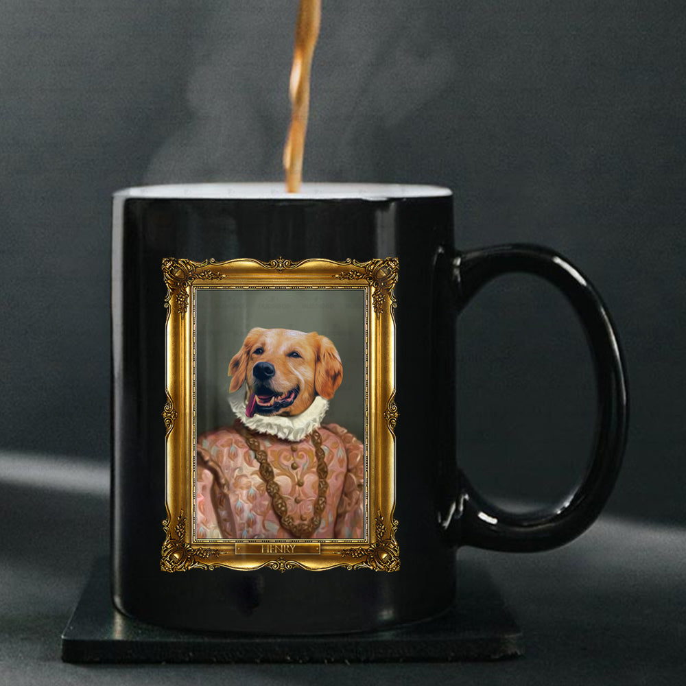 Personalized Dog Gift Idea - Royal Dog's Portrait 3 For Dog Lovers - Black Mug