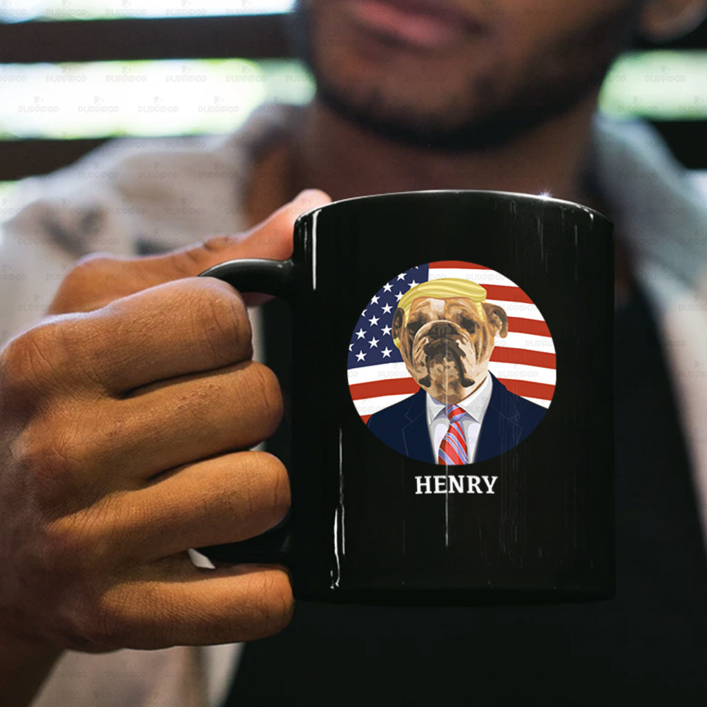 Personalized Dog Gift Idea - Dog President For Dog Lovers - Black Mug