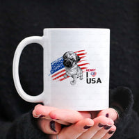 Thumbnail for Personalized Dog Gift Idea - Pug Love USA For Dog Lovers - White Mug