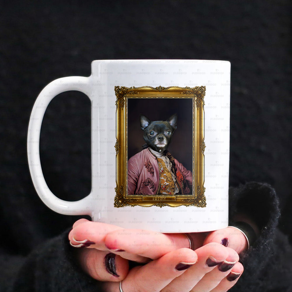 Personalized Dog Gift Idea - Royal Dog's Portrait 12 For Dog Lovers - White Mug