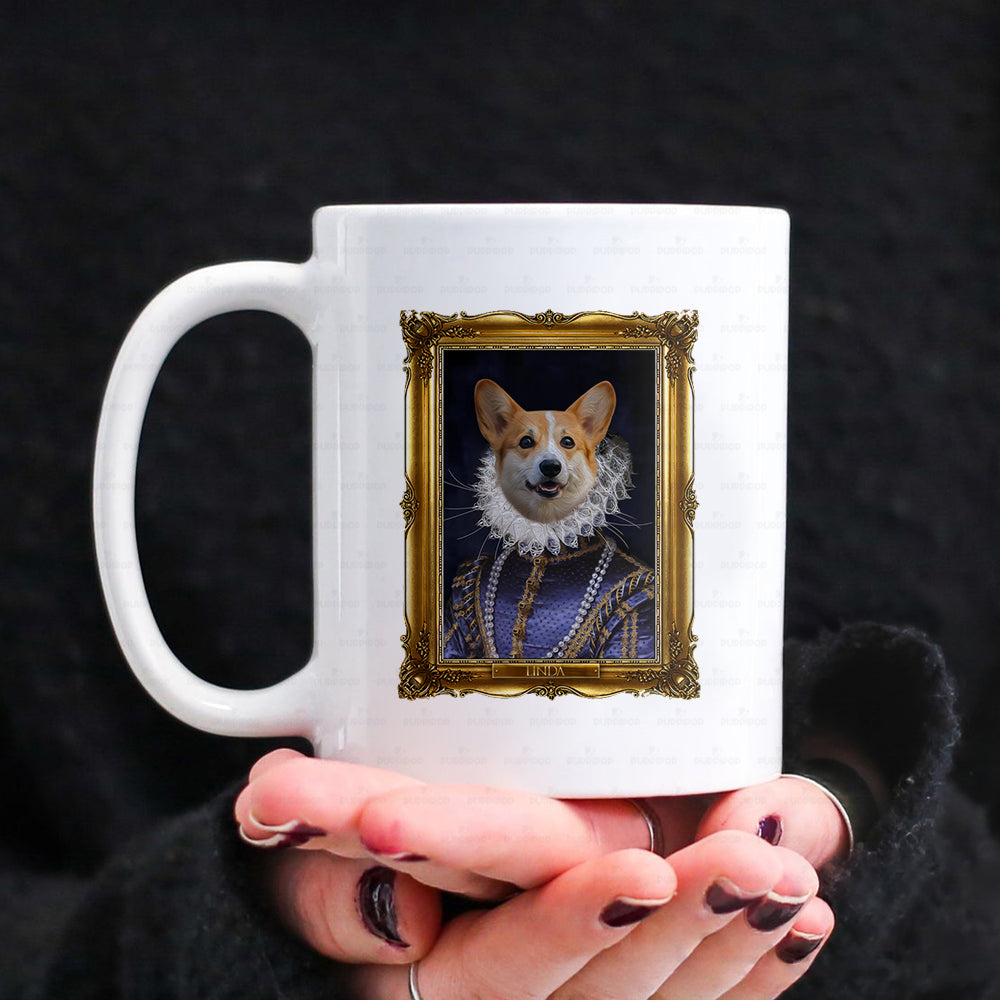 Personalized Gift Idea - Royal Dog's Portrait For Dog Lover 1 - White Mug