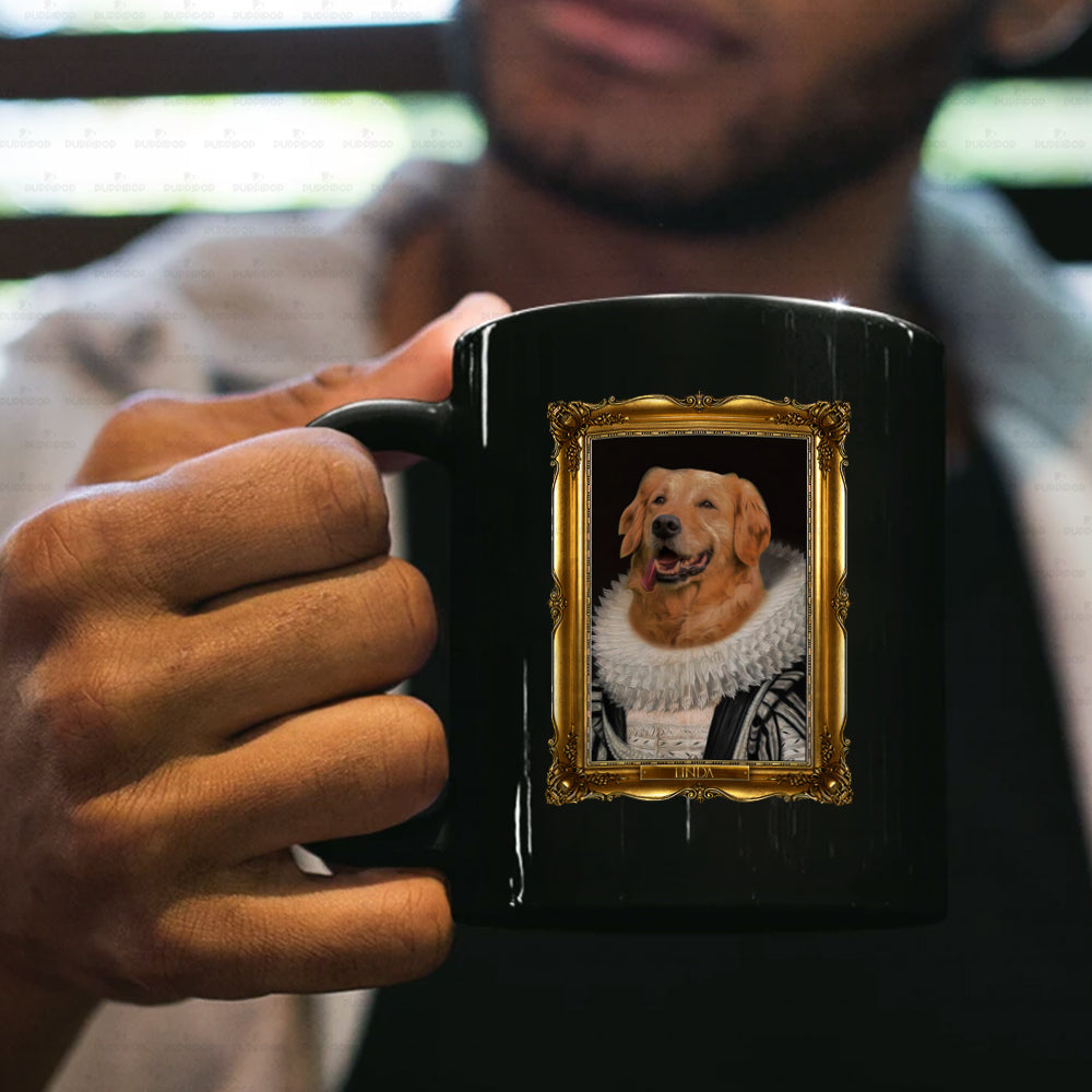 Personalized Dog Gift Idea - Royal Dog's Portrait For Dog Lovers - Black Mug