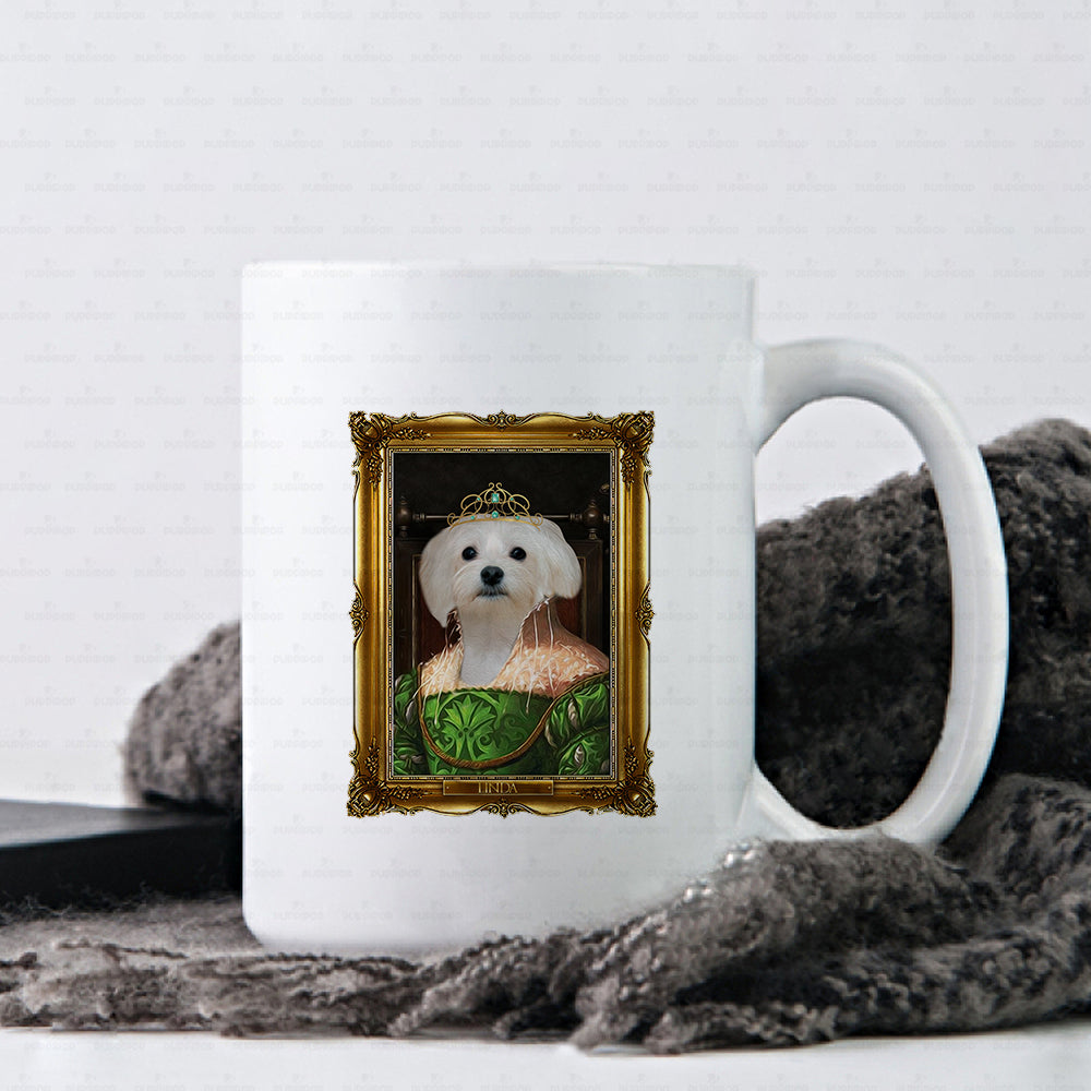 Personalized Dog Gift Idea - Royal Dog's Portrait 25 For Dog Lovers - White Mug