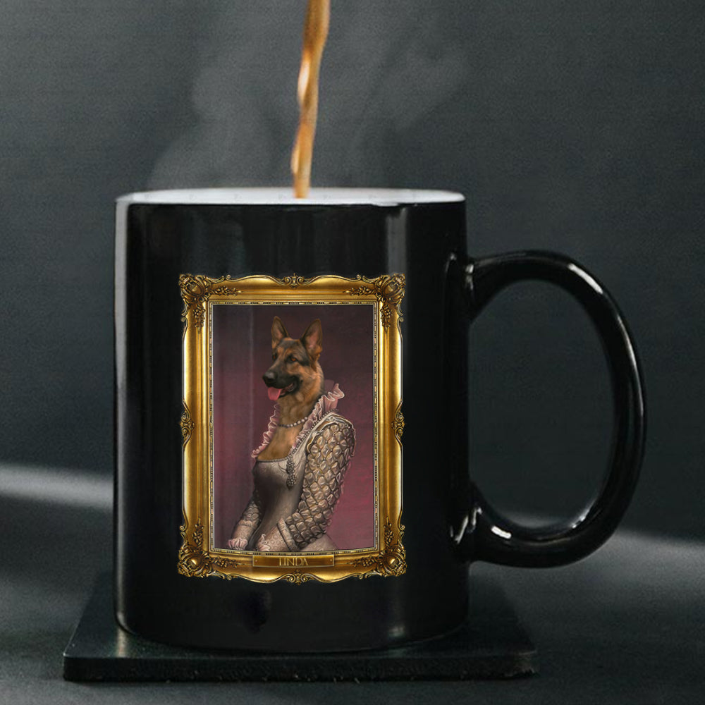 Personalized Dog Gift Idea - Royal Dog's Portrait 24 For Dog Lovers - Black Mug