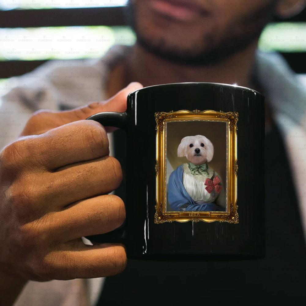 Personalized Dog Gift Idea - Royal Dog's Portrait 23 For Dog Lovers - Black Mug