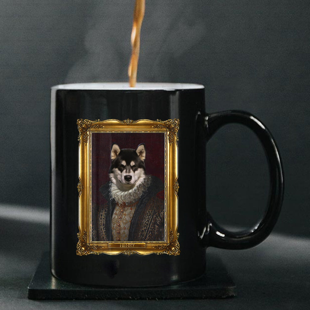 Personalized Dog Gift Idea - Royal Dog's Portrait 15 For Dog Lovers - Black Mug